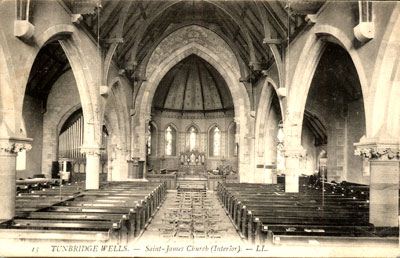 St James Church - Interior (Post Card) - Collection: Philip Whitbourn, Tunbridge Wells